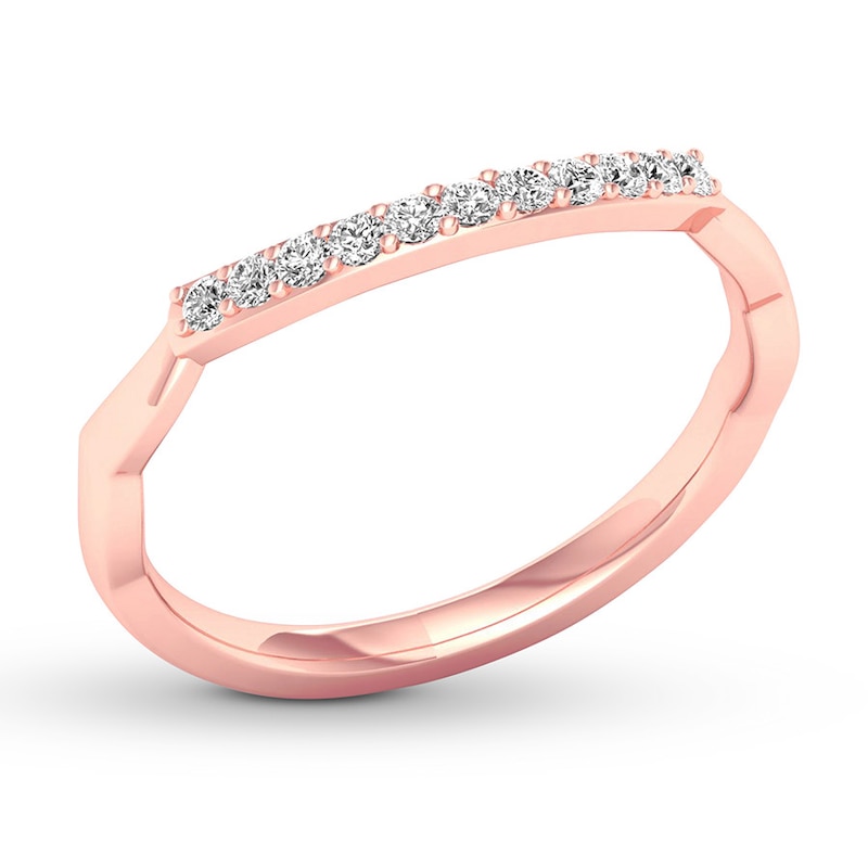 Main Image 4 of Now + Forever Diamond Wedding Band 1/8 ct tw Round-cut 14K Rose Gold