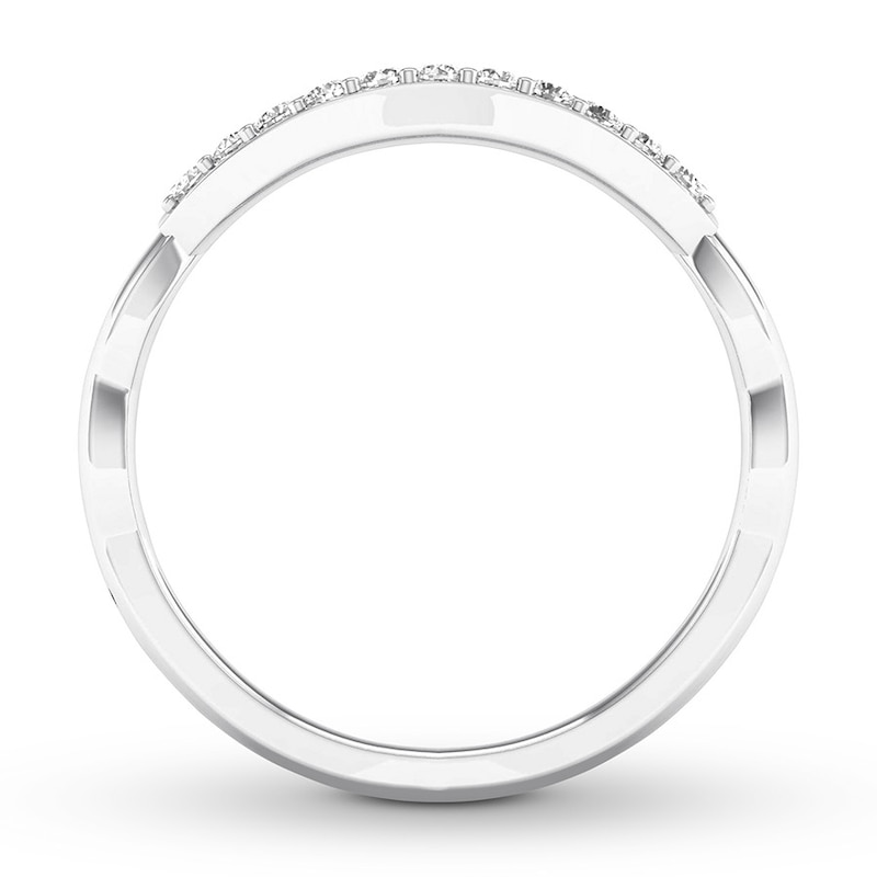 Diamond Wedding Band 1/8 ct tw Round-cut 14K White Gold