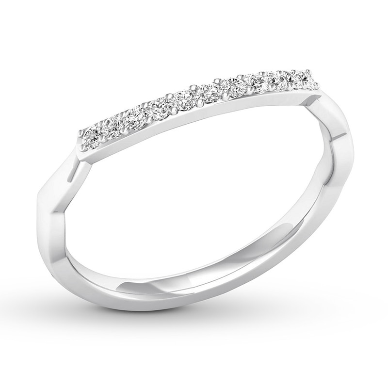 Diamond Wedding Band 1/8 ct tw Round-cut 14K White Gold