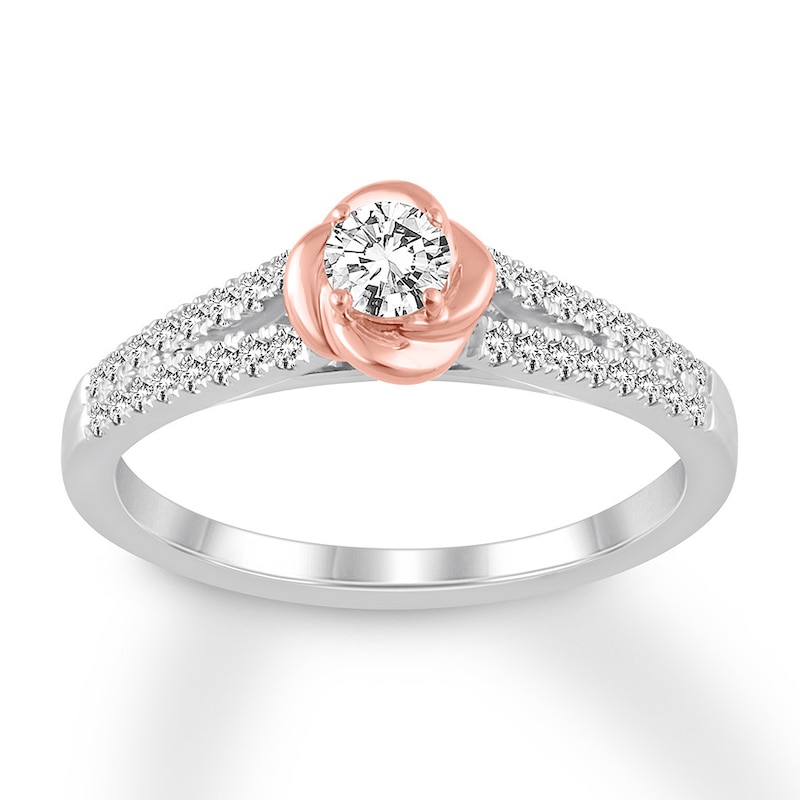 Main Image 1 of Now + Forever Diamond Engagement Ring 1/3 ct tw Round-cut 14K Two-Tone Gold