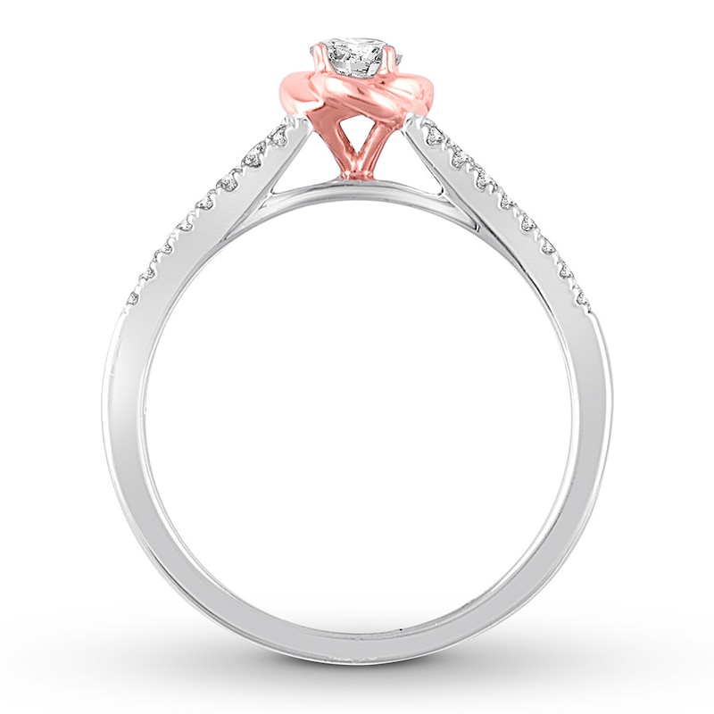 Main Image 2 of Now + Forever Diamond Engagement Ring 1/3 ct tw Round-cut 14K Two-Tone Gold