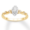 Thumbnail Image 0 of Diamond Engagement Ring 1/3 cttw Marquise & Round 10K Two-Tone Gold
