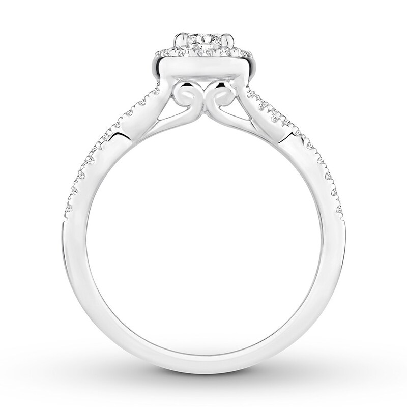 Diamond Engagement Ring 5/8 ct tw Round-cut 14K White Gold