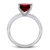 Thumbnail Image 3 of Now + Forever Cushion-cut Garnet Engagement Ring 1/10 ct tw Diamonds 14K White Gold