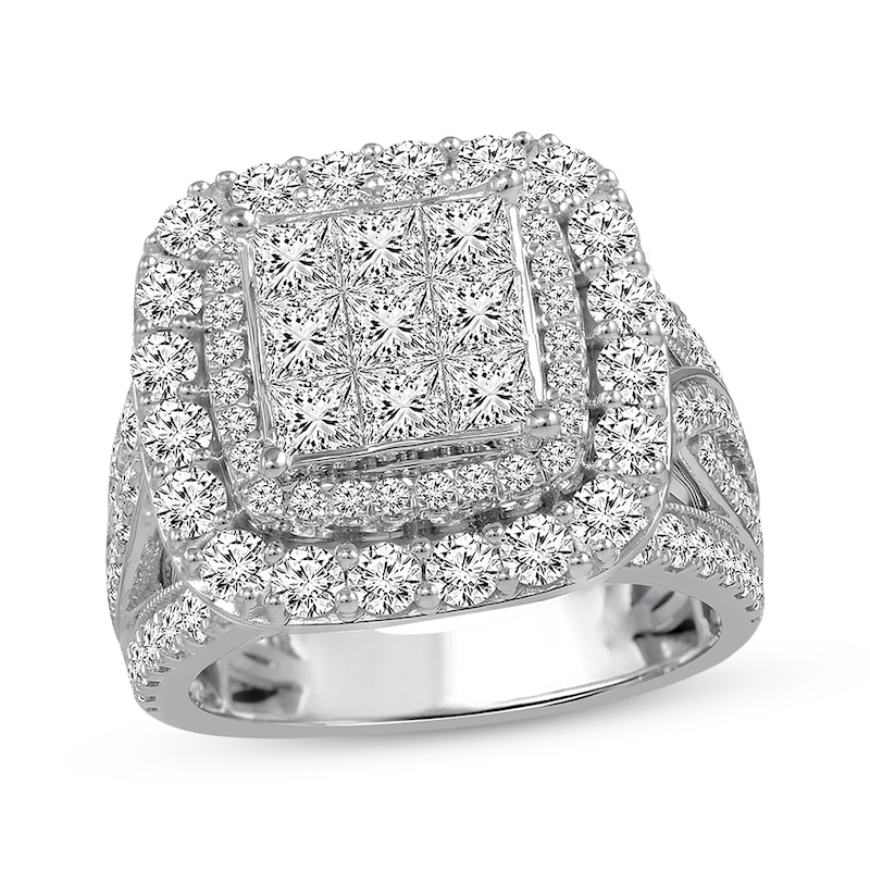 Main Image 1 of Now + Forever Diamond Engagement Ring 3 ct tw Princess & Round 14K White Gold