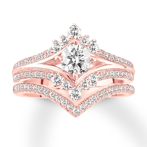 Diamond Bridal Set 1 ct tw Round-cut 14K Rose Gold