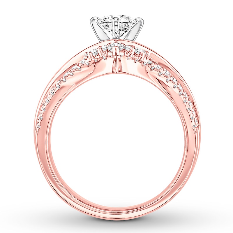Main Image 2 of Diamond Bridal Set 1 ct tw Round-cut 14K Rose Gold