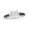 Thumbnail Image 1 of Black & White Diamond Engagement Ring 1 ct tw 14K White Gold
