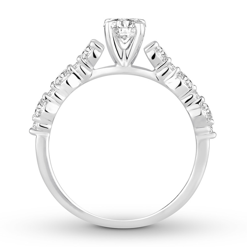 Diamond Engagement Ring 7/8 ct tw Round-cut 14K White Gold