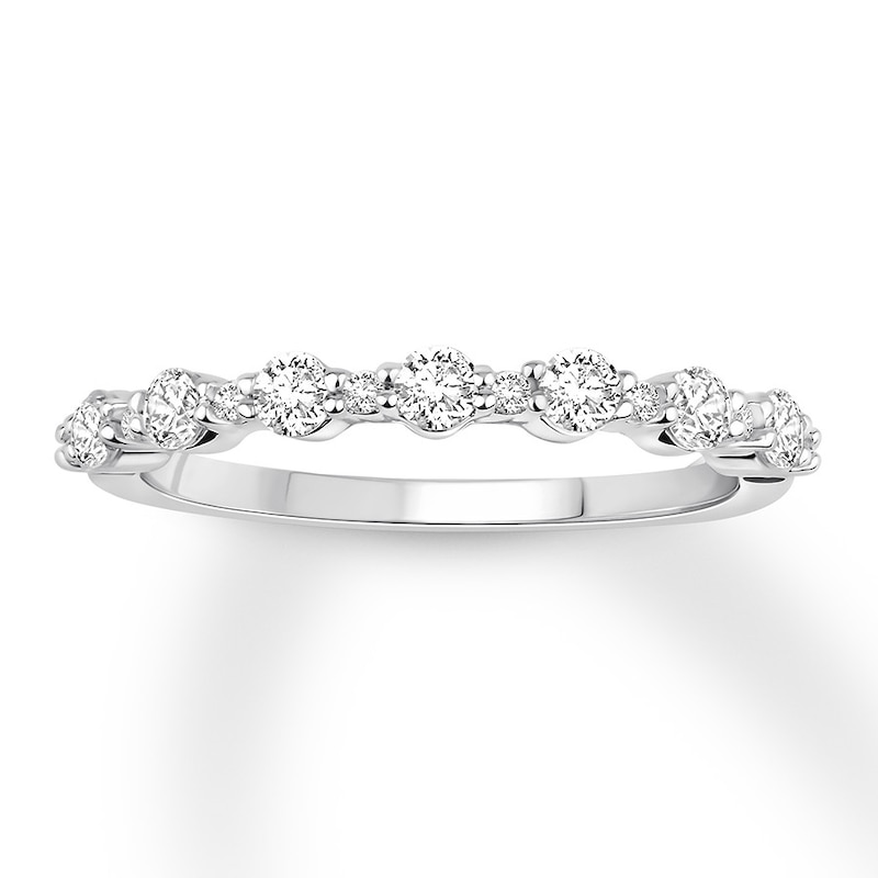 Main Image 1 of Now + Forever Diamond Wedding Band 1/2 ct tw Round-cut 14K White Gold