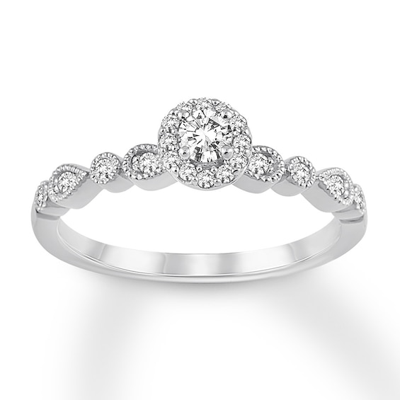 Kay Diamond Engagement Ring 1/4 ct tw Round-cut 10K White Gold