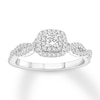 Thumbnail Image 1 of Now + Forever Diamond Engagement Ring 3/8 ct tw Princess & Round 10K White Gold