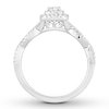 Thumbnail Image 2 of Now + Forever Diamond Engagement Ring 3/8 ct tw Princess & Round 10K White Gold