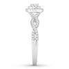 Thumbnail Image 3 of Now + Forever Diamond Engagement Ring 3/8 ct tw Princess & Round 10K White Gold