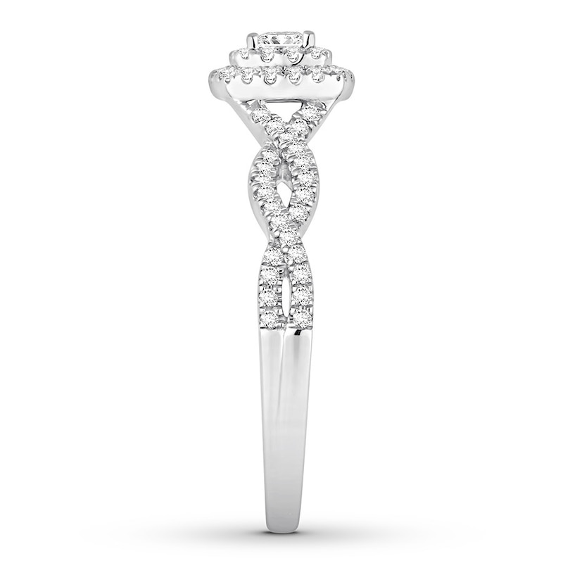 Main Image 3 of Now + Forever Diamond Engagement Ring 3/8 ct tw Princess & Round 10K White Gold