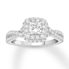 Thumbnail Image 1 of Now + Forever Diamond Engagement Ring 1 ct tw Princess & Round 14K White Gold