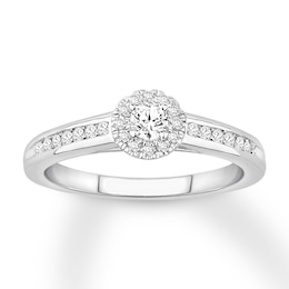 Now + Forever Diamond Engagement Ring 1/3 ct tw Round-cut 10K White Gold