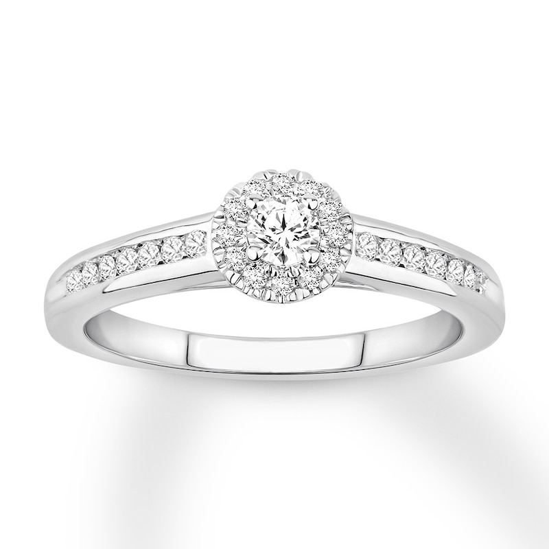 Diamond Engagement Ring 1/3 ct tw Round-cut 10K White Gold