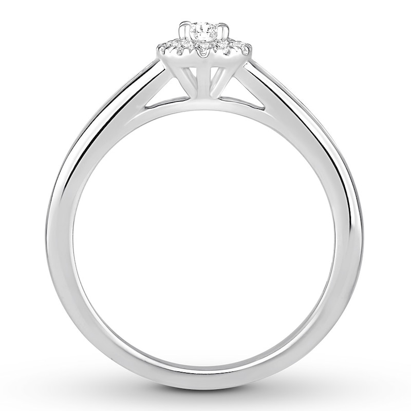 Diamond Engagement Ring 1/3 ct tw Round-cut 10K White Gold