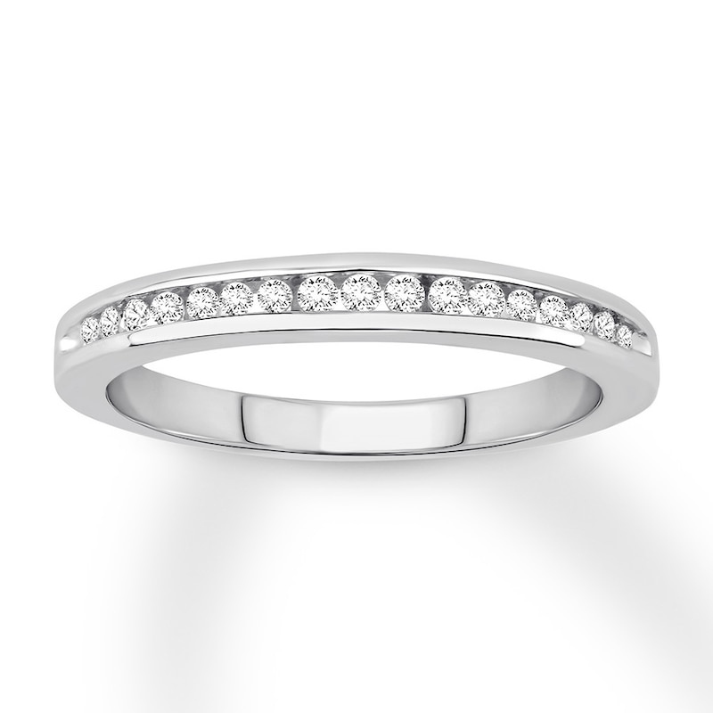 Main Image 1 of Now + Forever Diamond Wedding Band 1/6 ct tw Round-cut 10K White Gold