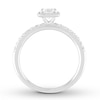 Thumbnail Image 1 of Diamond Engagement Ring 5/8 ct tw Princess & Round 14K White Gold