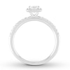 Thumbnail Image 1 of Diamond Engagement Ring 5/8 ct tw Princess & Round 14K White Gold