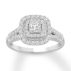 Thumbnail Image 0 of Diamond Engagement Ring 7/8 ct tw Princess & Round 14K White Gold