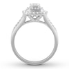 Thumbnail Image 1 of Diamond Engagement Ring 7/8 ct tw Princess & Round 14K White Gold