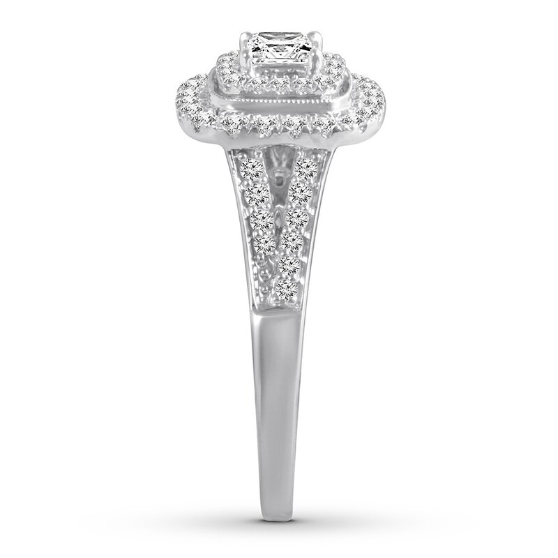 Main Image 3 of Now + Forever Diamond Engagement Ring 7/8 ct tw Princess & Round 14K White Gold