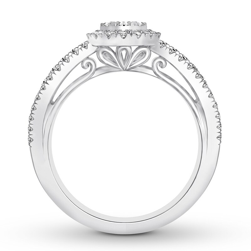 Diamond Engagement Ring 3/4 ct tw Round-cut 14K White Gold