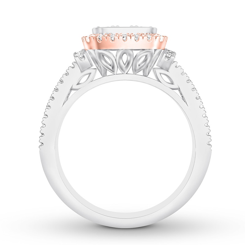 Diamond Engagement Ring 7/8 ct tw Round-cut 14K Two-Tone Gold
