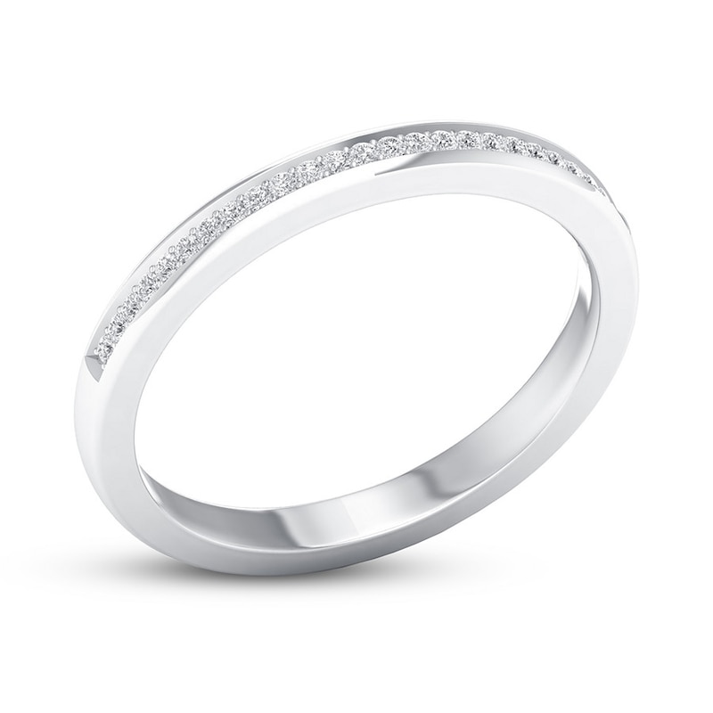 Diamond Wedding Band 1/20 ct tw Round-cut 14K White Gold