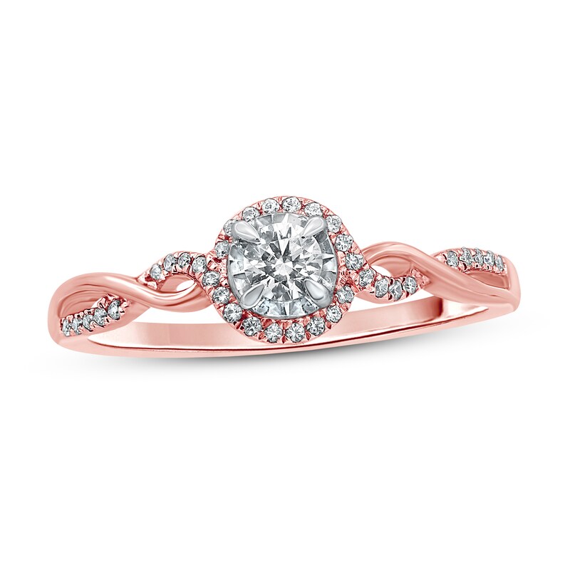 Diamond Engagement Ring 1/4 ct tw Round-cut 10K Two-Tone Gold