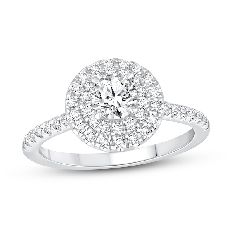 Round-cut Diamond Engagement Ring 7/8 ct tw 14K White Gold