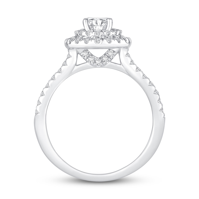Round-cut Diamond Engagement Ring 7/8 ct tw 14K White Gold
