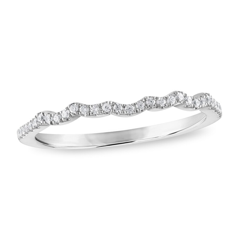 Diamond Wedding Band 1/10 ct tw 14K White Gold