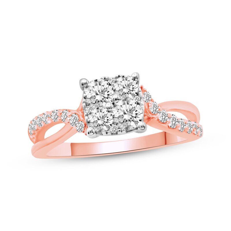 Diamond Engagement Ring 3/4 ct tw Round-cut 14K Rose Gold