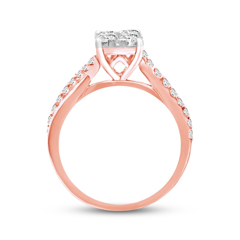 Diamond Engagement Ring 3/4 ct tw Round-cut 14K Rose Gold