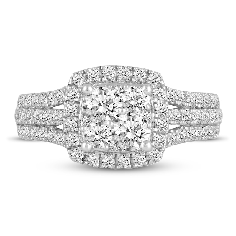 Diamond Engagement Ring 1-1/3 cts tw Round-cut 14K White Gold