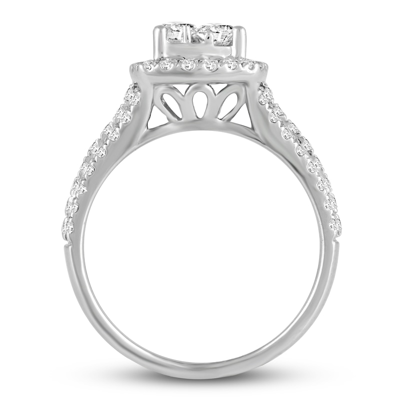 Diamond Engagement Ring 1-1/3 cts tw Round-cut 14K White Gold