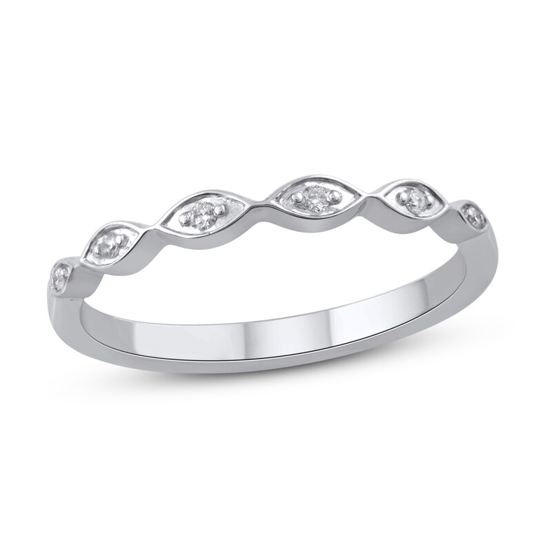 Diamond Wedding Band 1/20 ct tw Round-cut 10K White Gold