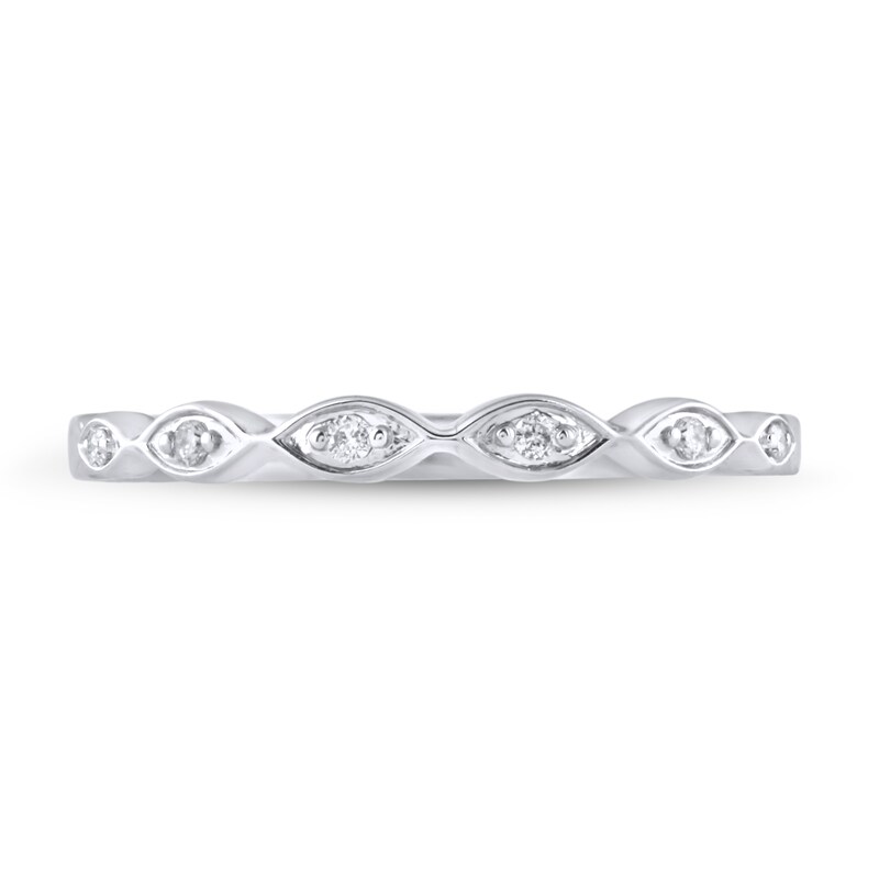 Diamond Wedding Band 1/20 ct tw Round-cut 10K White Gold