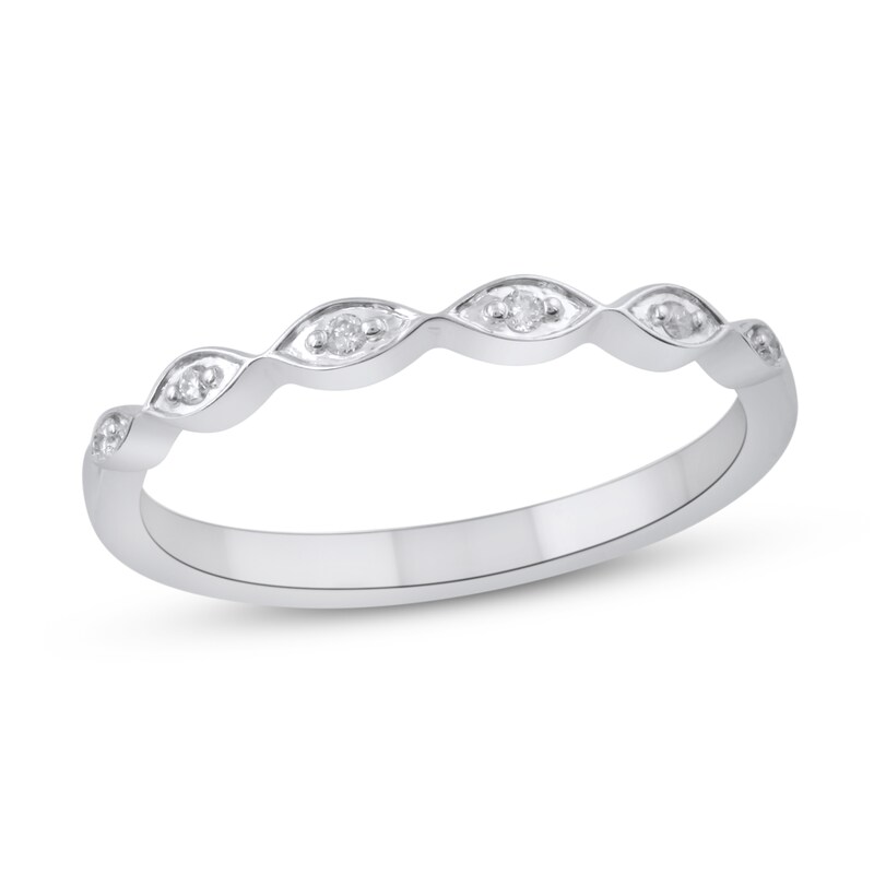 Diamond Wedding Band 1/20 ct tw Round-cut 10K White Gold