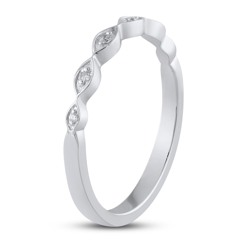 Diamond Wedding Band 1/20 ct tw Round-cut 10K White Gold