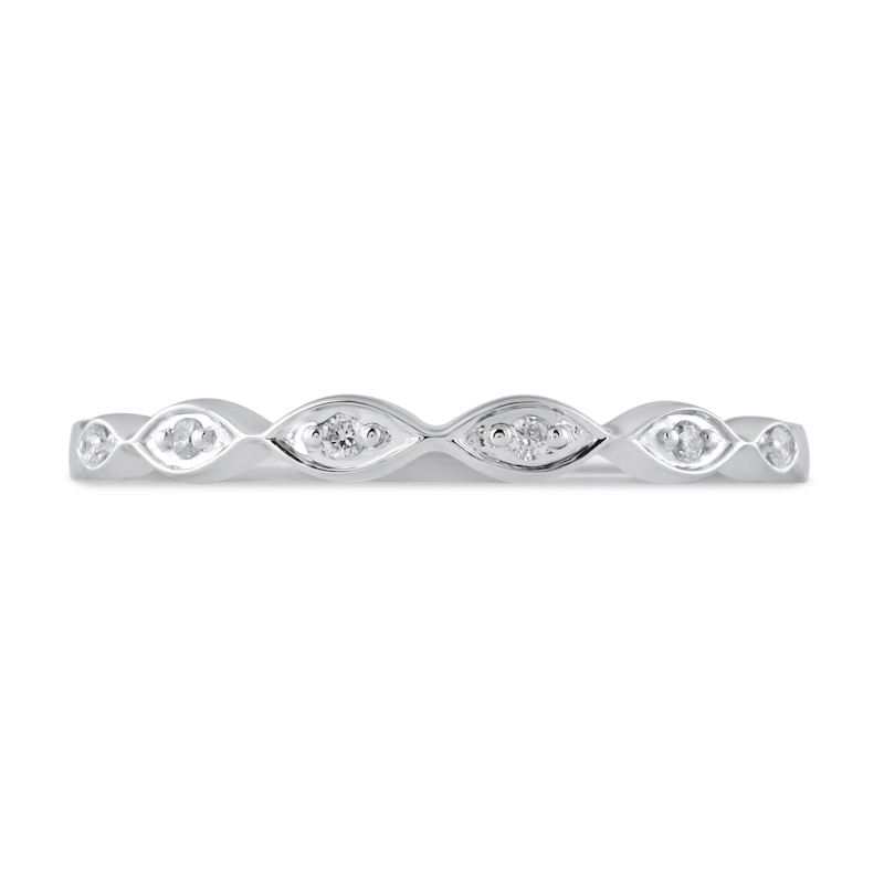 Diamond Wedding Band 1/20 ct tw Round-cut 10K White Gold