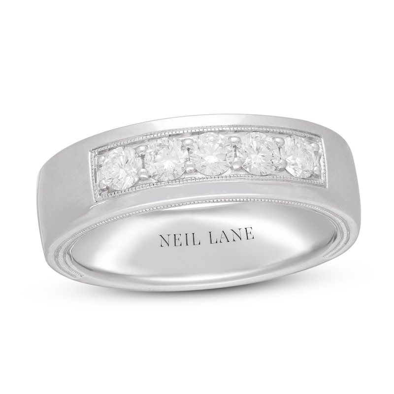 Neil Lane Men's Diamond Wedding Band 3/4 ct tw Round-cut 14K White Gold