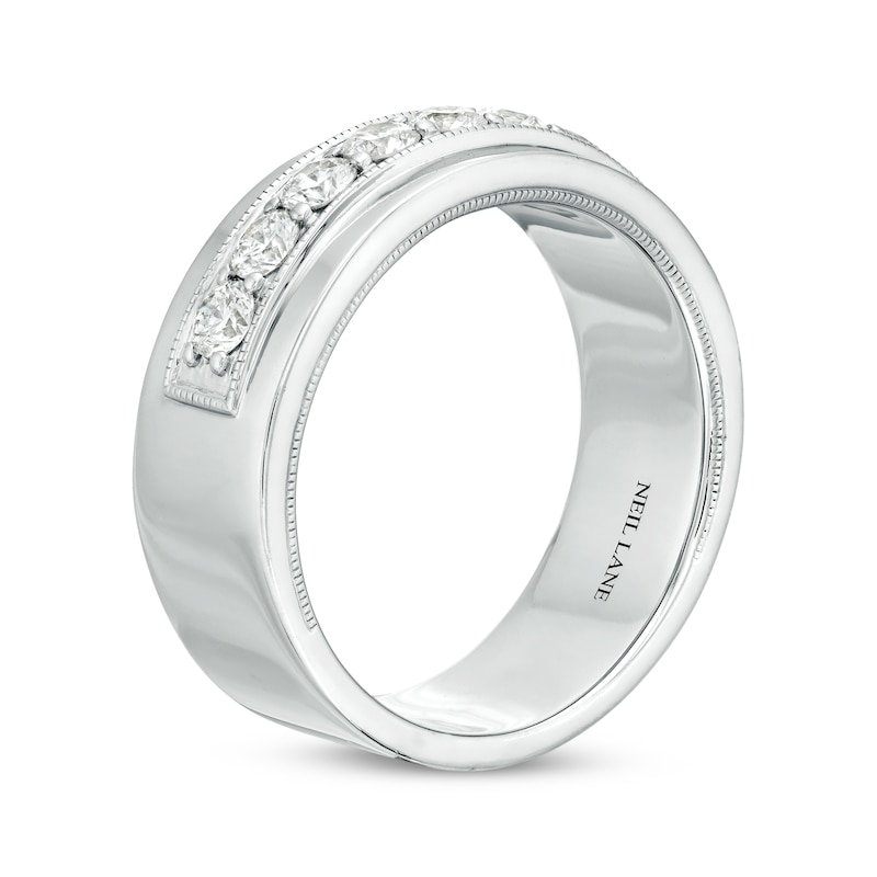 Main Image 2 of Neil Lane Men's Diamond Wedding Band 1 ct tw Round-cut 14K White Gold