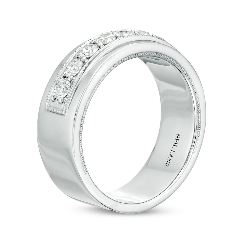 Neil Lane Men's Diamond Wedding Band 1 ct tw Round-cut 14K White Gold