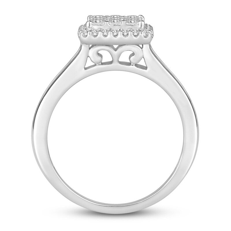 Diamond Engagement Ring 1 ct tw Princess & Round-cut 14K White Gold