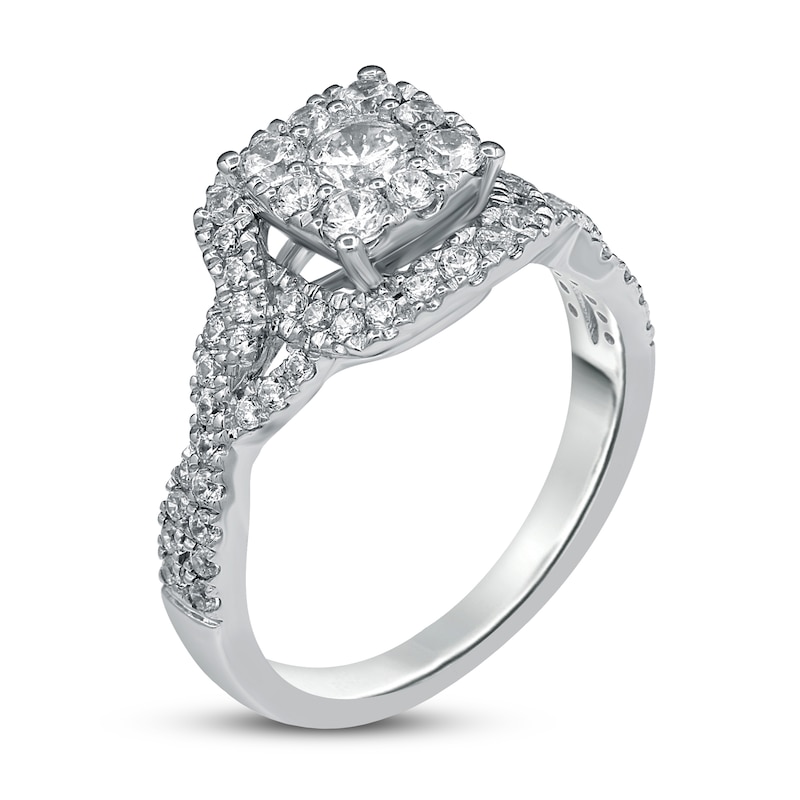 Main Image 2 of Diamond Engagement Ring 7/8 ct tw Round-cut 14K White Gold